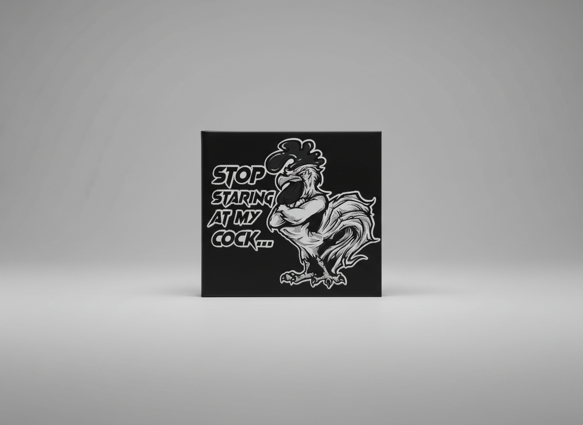 Laser Engraved Humorous Rooster Design on Black Surface | Free Files ...