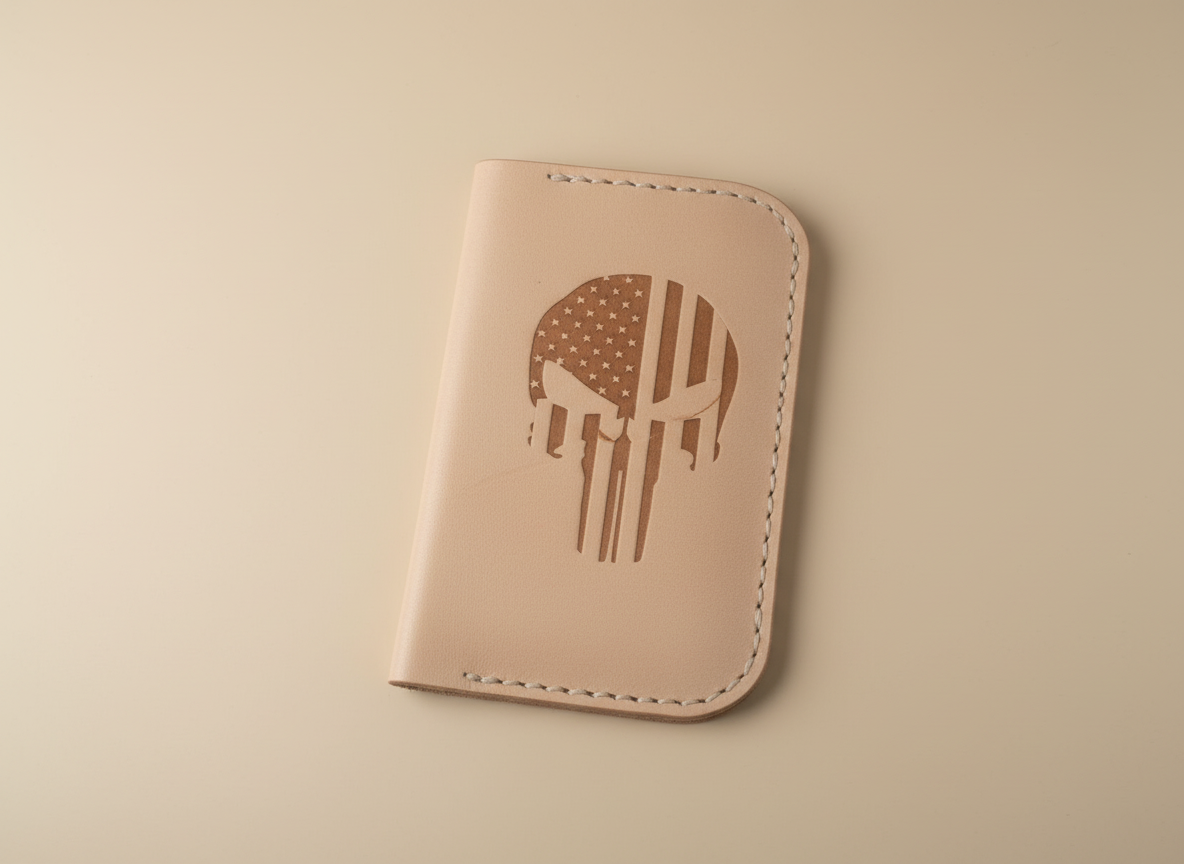American Flag Punisher Leather Wallet gift idea