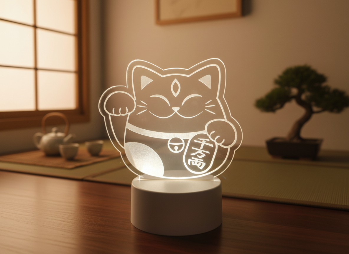 招き猫アクリルLEDナイトライト