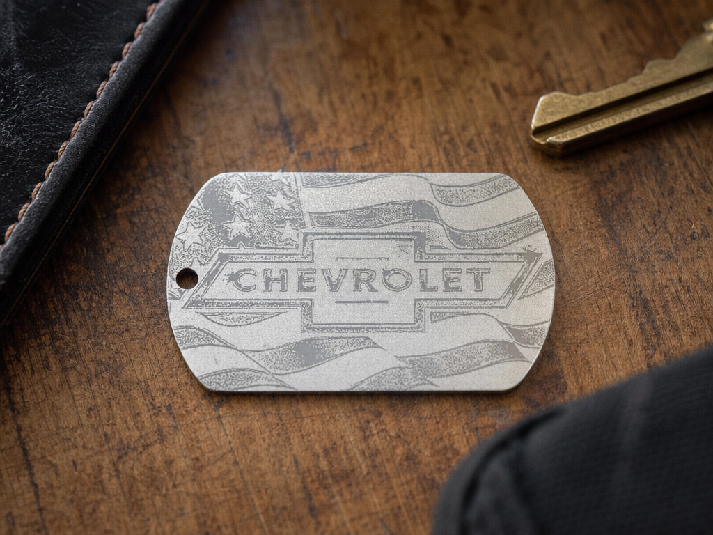 Chevrolet Logo Keychain with American Flag custom logo keychain idea