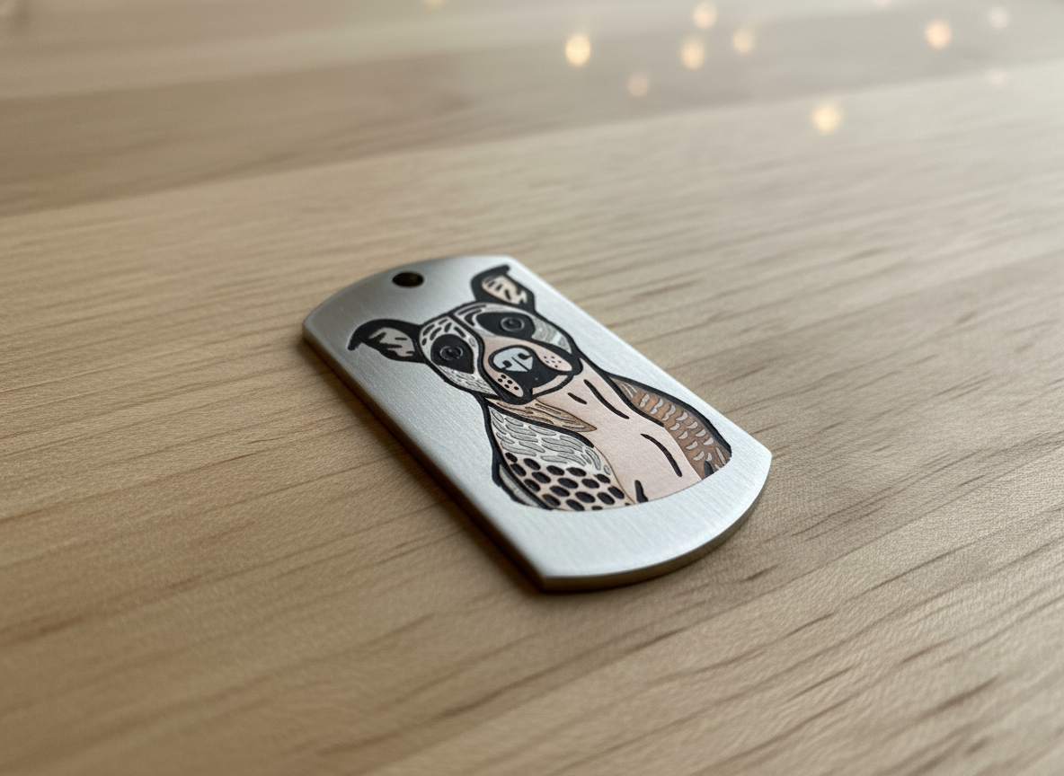 Amstaff Color Engraving pet id tag design