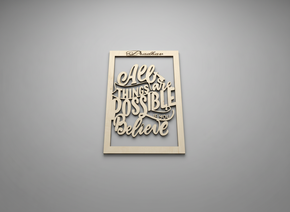 Cartel de pared "All Things Are Possible If You Believe" – idea de decoración de pared para oficina