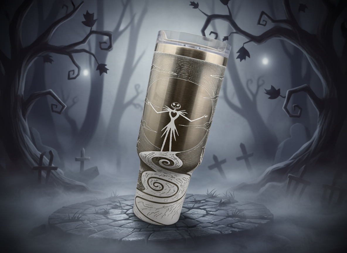 Jack Skellington Tumbler laser engraved custom tumbler idea