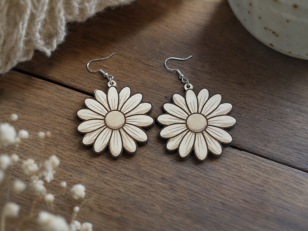 Daisy Flower Dangle Earrings earring design