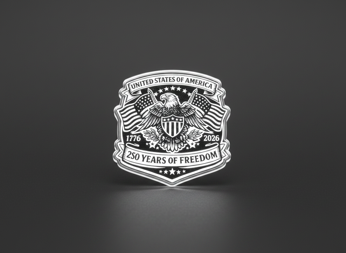 United States 250 Years of Freedom Commemorative Eagle Emblem — free patriotic laser/print project file on Atomm