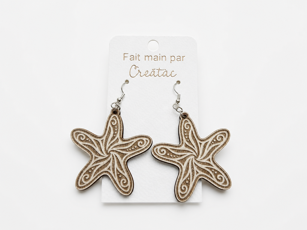 Engraved Starfish Shape Earrings earring design