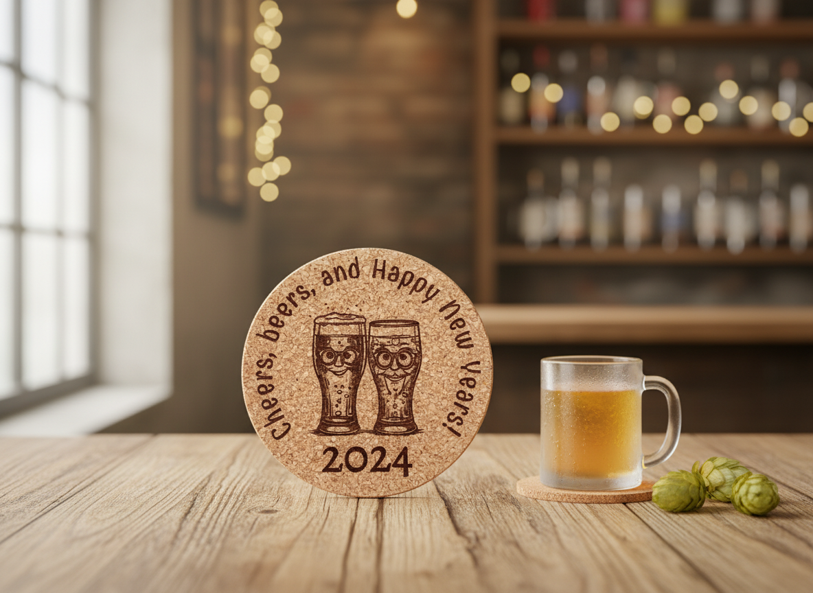 New Year Beer Coaster new year gift design