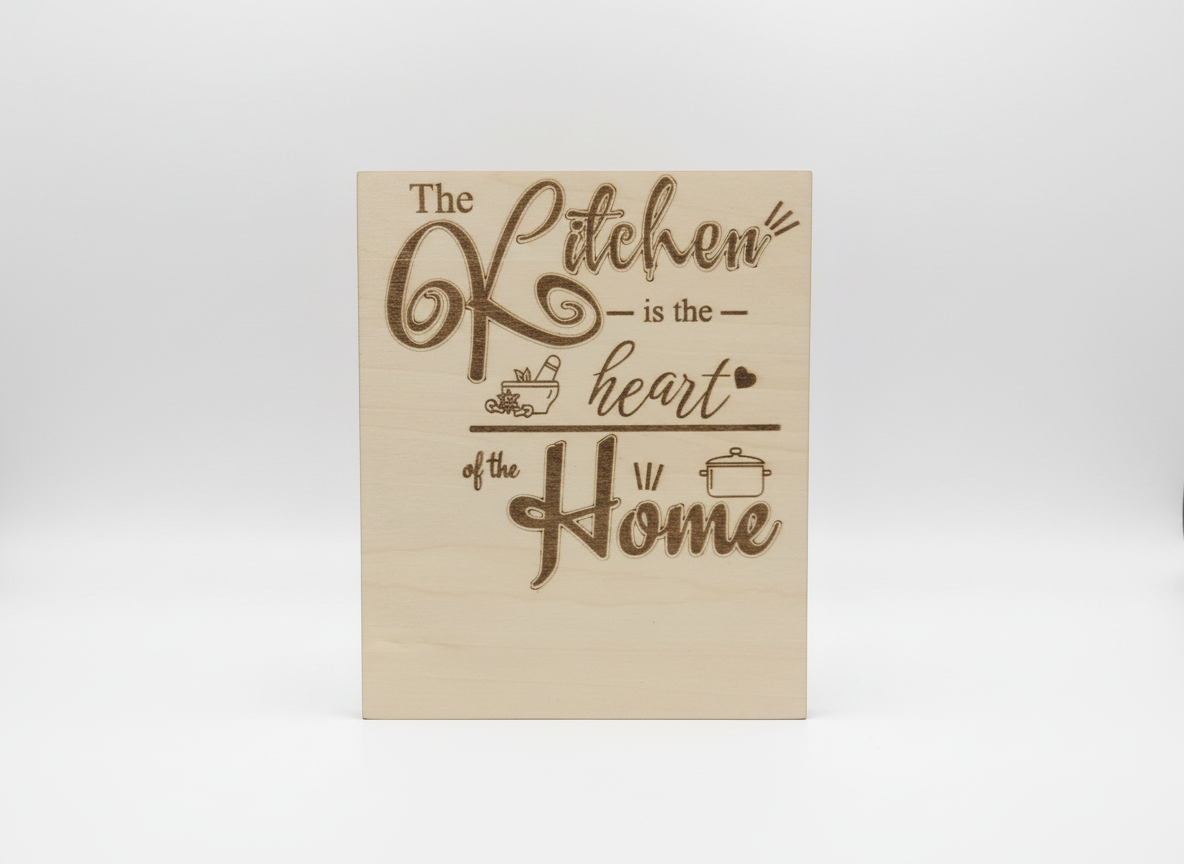 "The Kitchen Is The Heart" Sign gift design