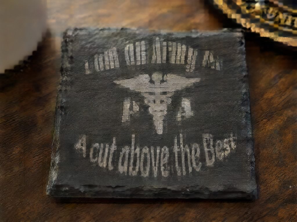 Army physician assistant slate plaque with caduceus symbol gift