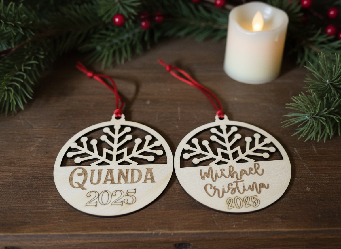 Personalized Snowflake Ornaments ceiling Christmas decoration idea