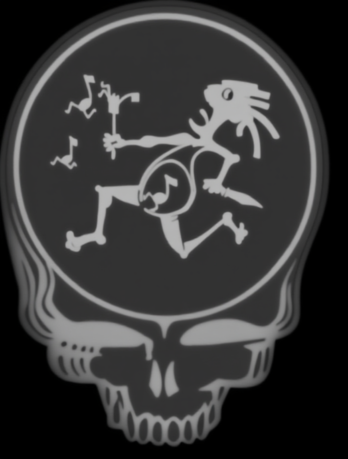 Laser Cut Wooden Skull Coaster with Kokopelli Design