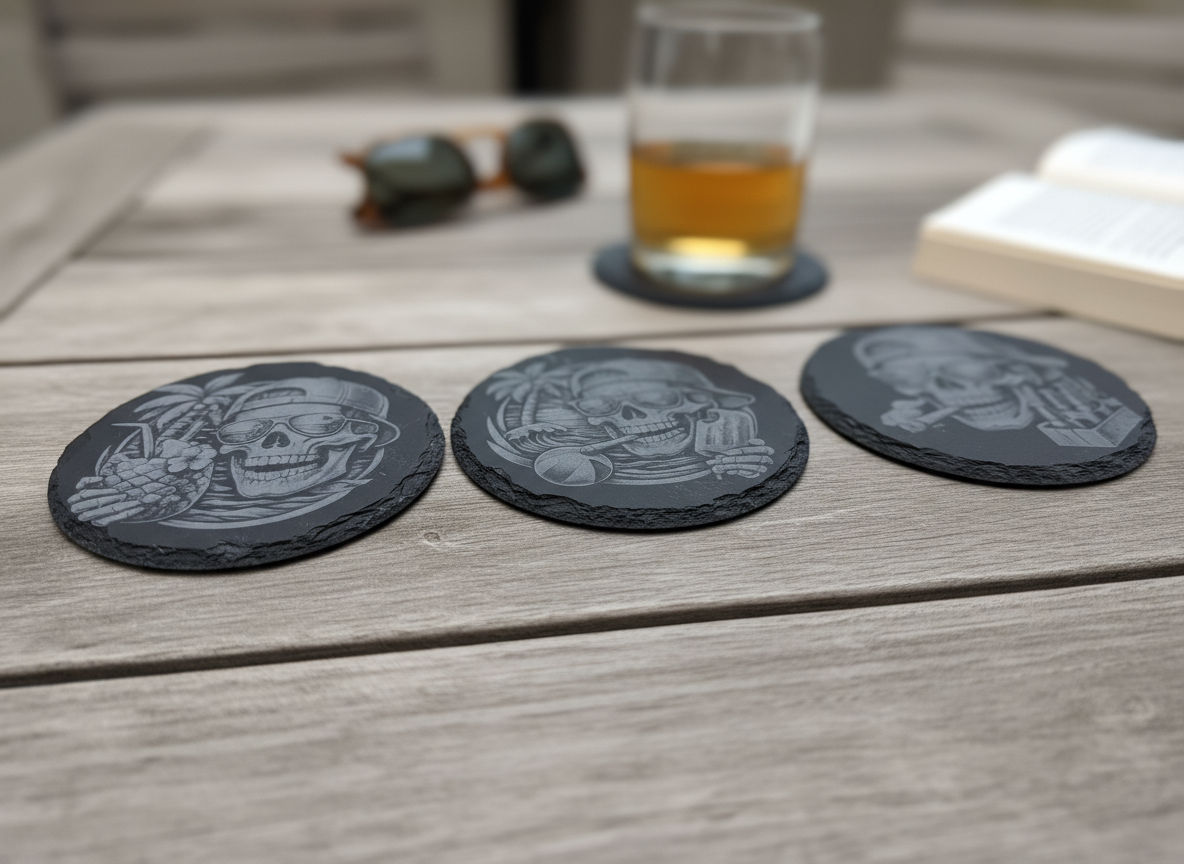 Party Skull Slate Coasters Halloween coaster idea