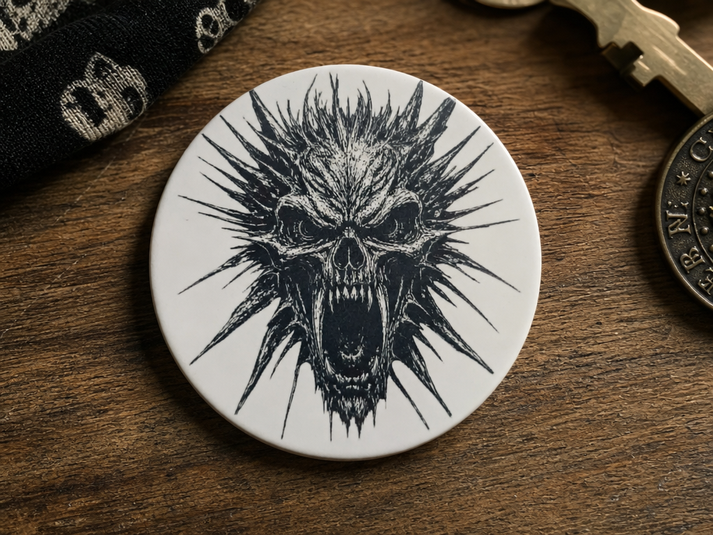 Spiky Monster Skull Coaster Halloween coaster idea