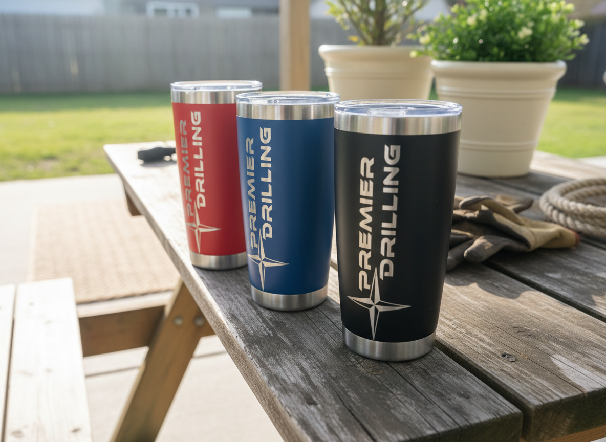 Business Logo Tumblers (Bulk Order) laser engraved custom tumbler idea