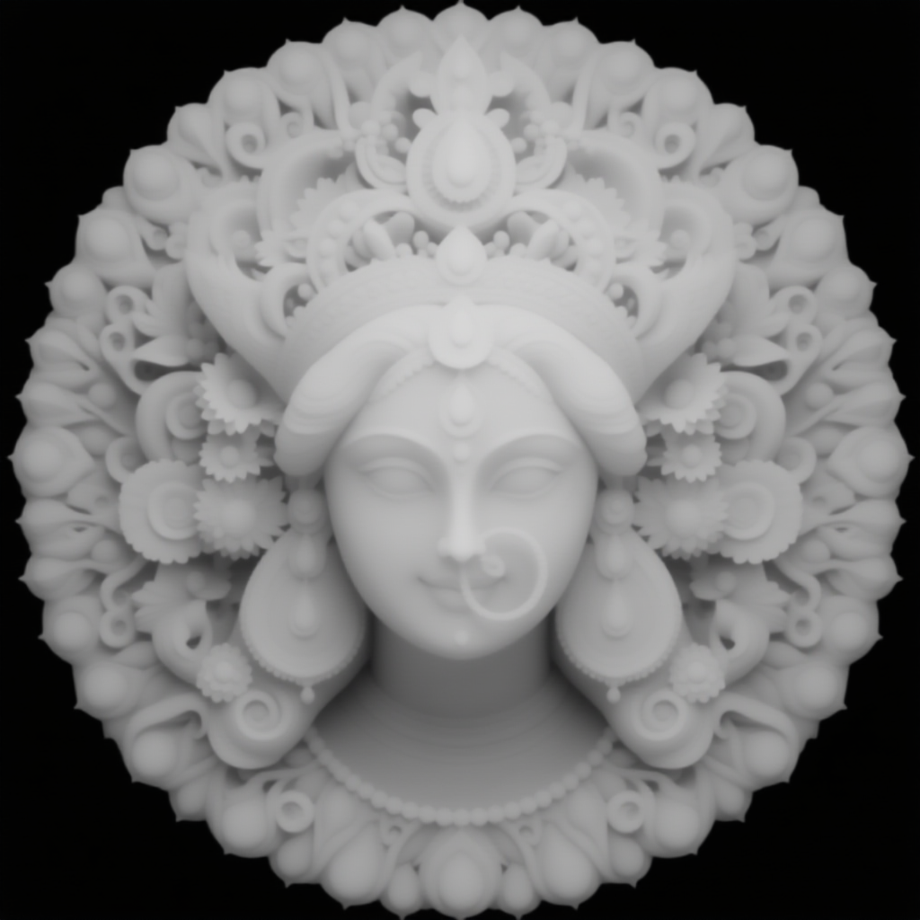 Divine Relief Coaster – Depth Engraved 3D Wooden Art