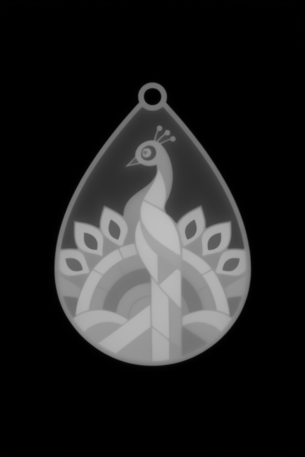 🦚 Meenakari-Inspired Peacock Relief Pendant