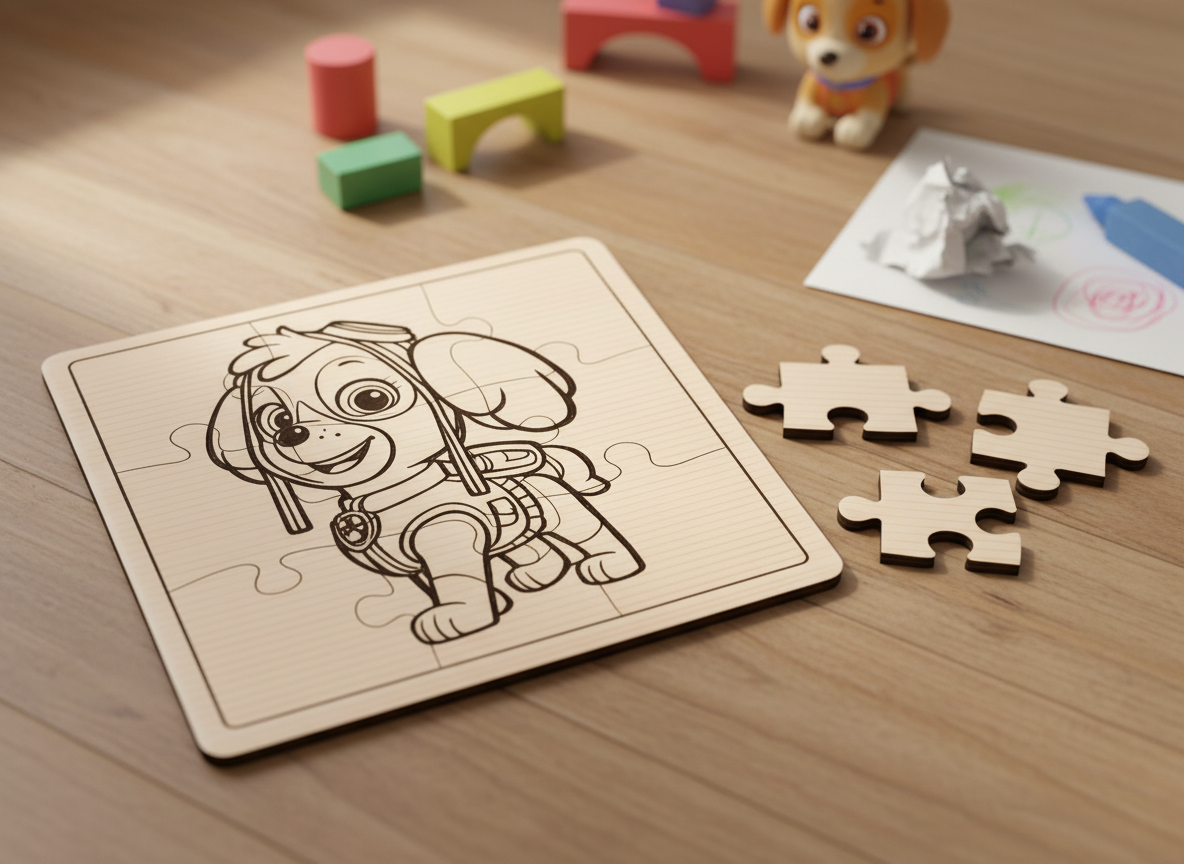 PAW Patrol Skye Puzzle 100x100mm – 9 Piece Kids Puzzle with Frame ...