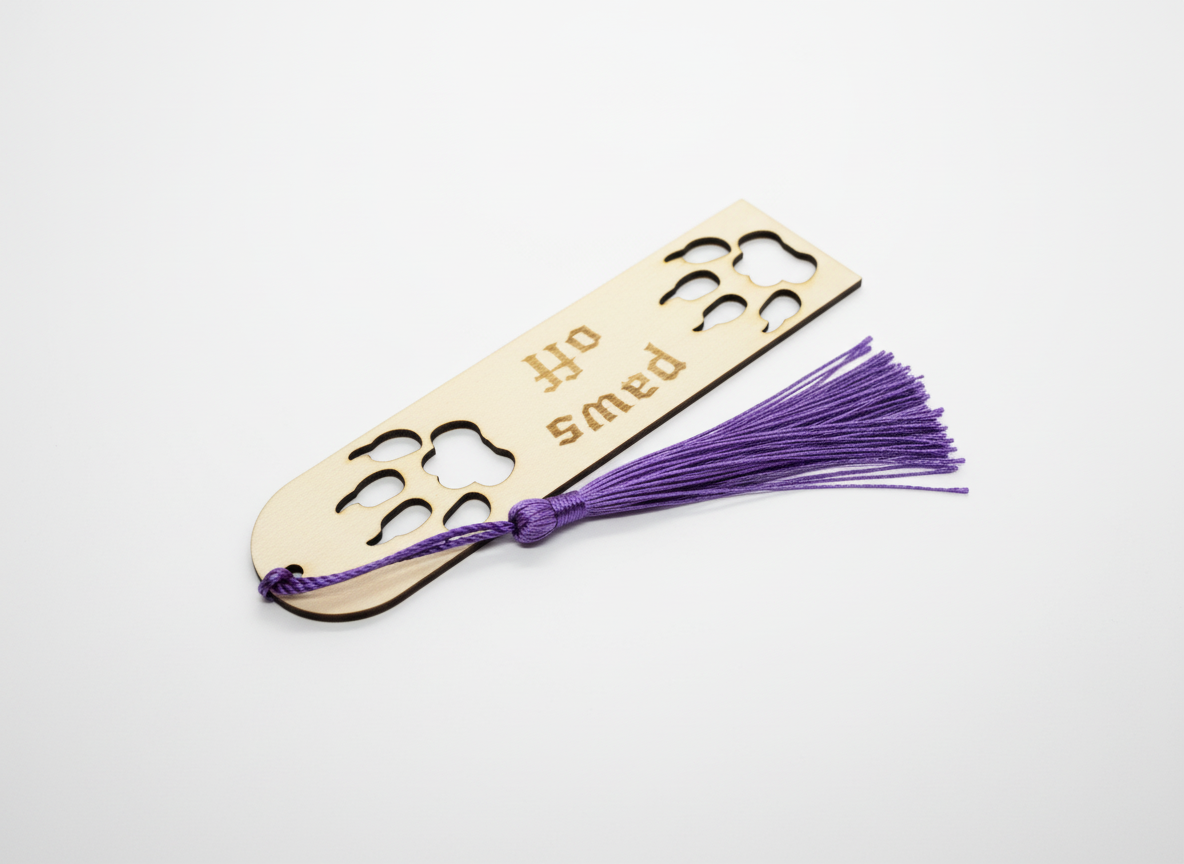 Wooden Bookmark with Paw Print gift for mom idea