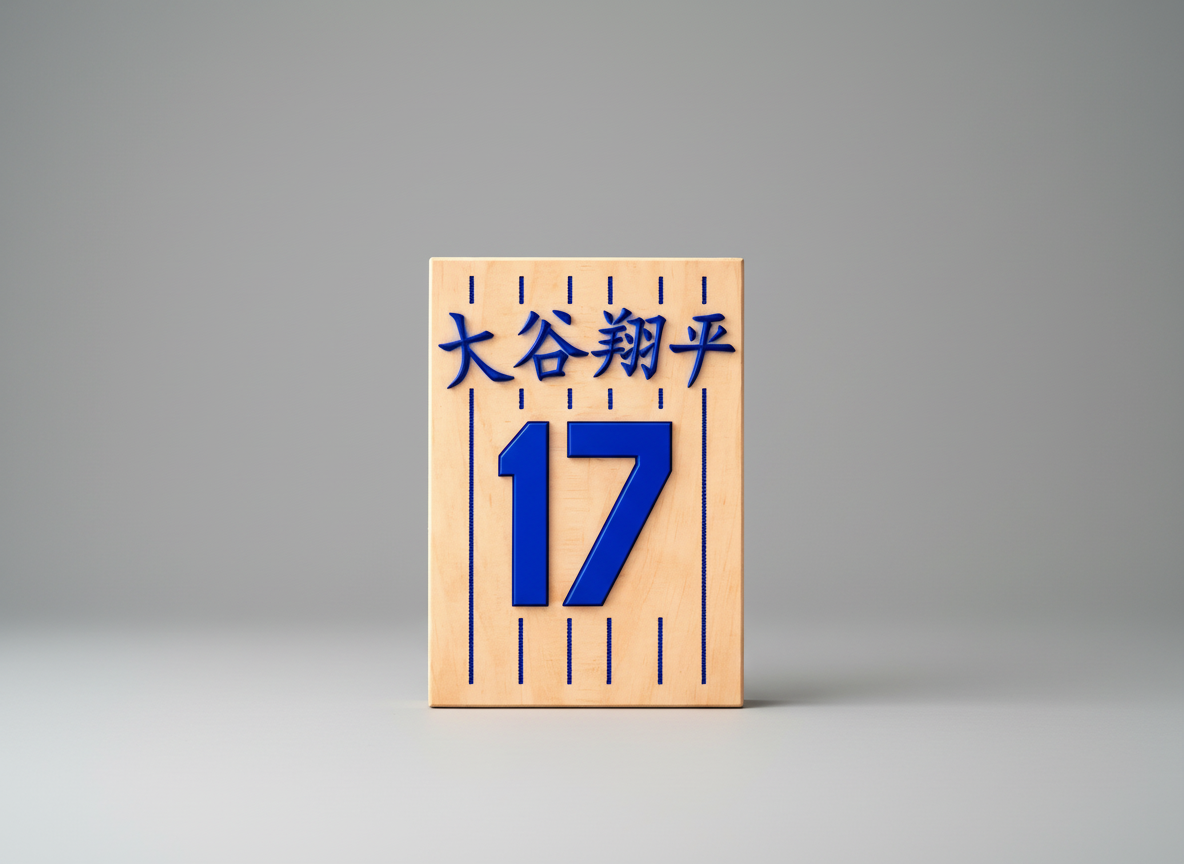 ป้ายโต๊ะและผนัสไตล์เสื้อเบสบอลหมายเลข 17 ของ Shohei Ohtani