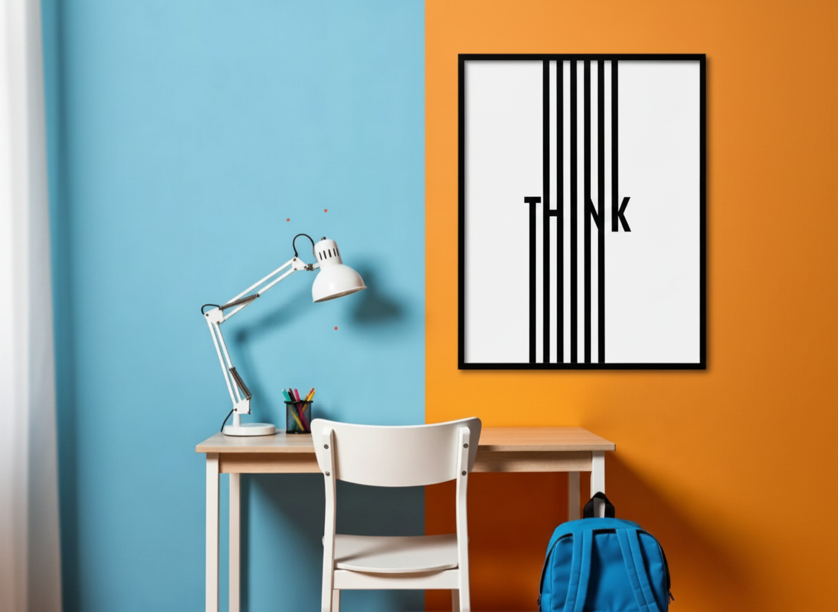 Lámina tipográfica minimalista "Think" – idea de decoración de pared para oficina