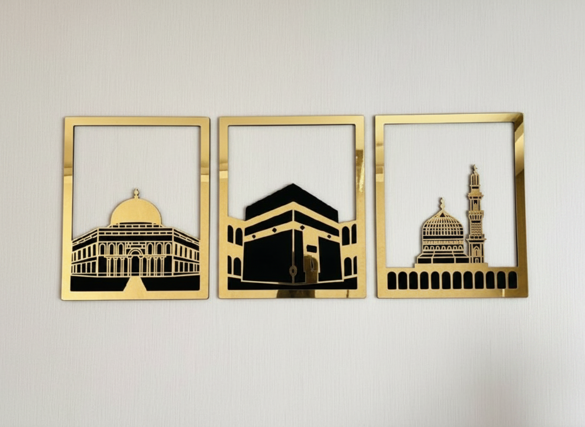 Set seni dinding tempat suci Islam