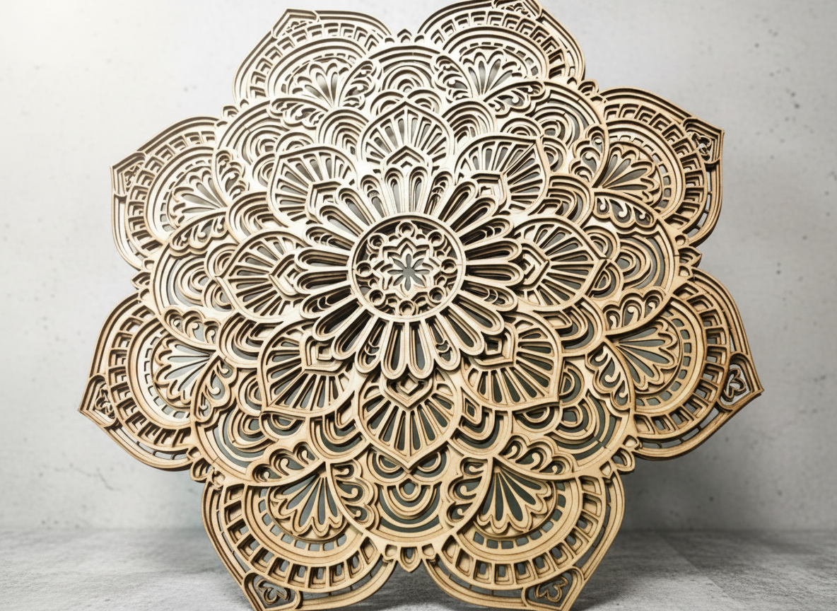 Giant laser-cut mandala decorative piece