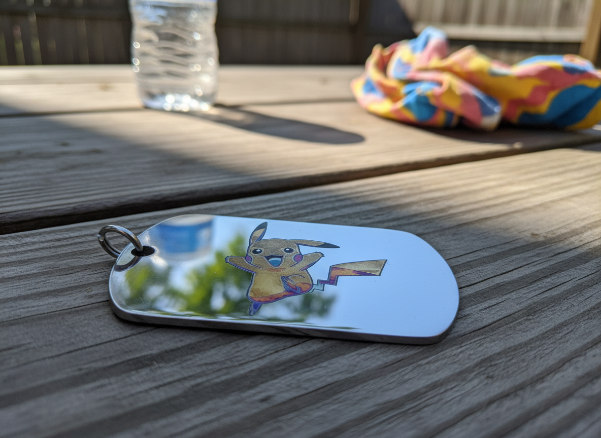 Metal Pikachu ID Tag Keychain pokemon keychain idea