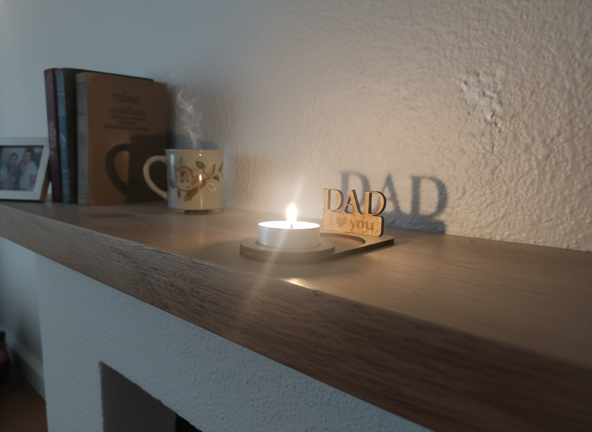 Wooden Candle Holder with Message for Dad father's day gift design
