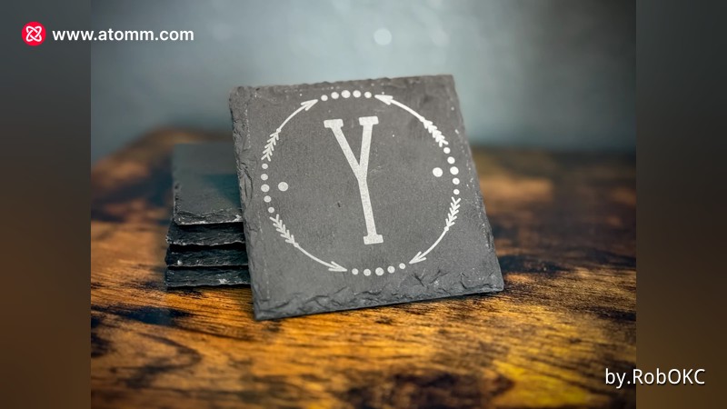 Monogramed Slate Coaster - monogram coaster design