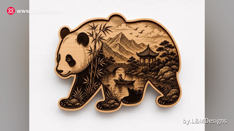 Panda Scenic Cut and Engrave - Free Files - Atomm