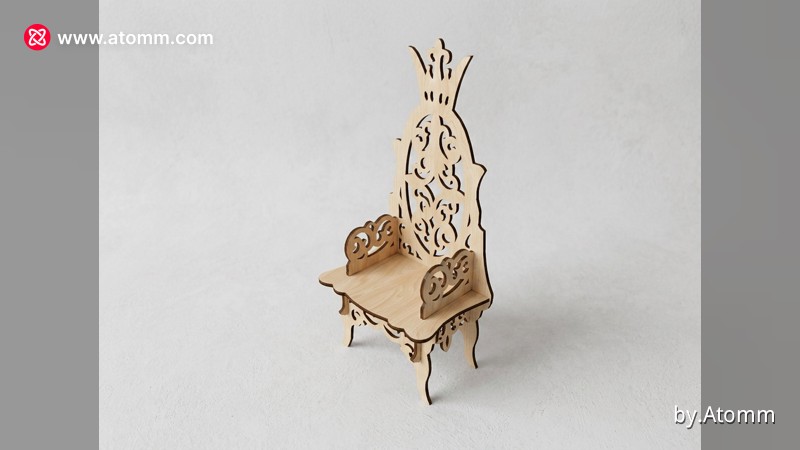 Crown Chair - Laser Cut & Engraving Template - Atomm