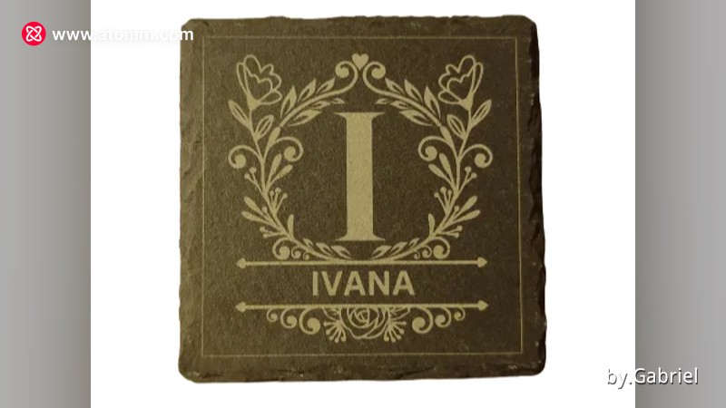 ALPHABET Split Monogram Name 1 Complete - monogram coaster design