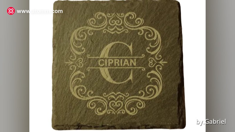 ALPHABET Split Monogram Name 2 Complete - monogram coaster design