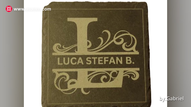 ALPHABET Split Monogram Name 3 Complete - monogram coaster design