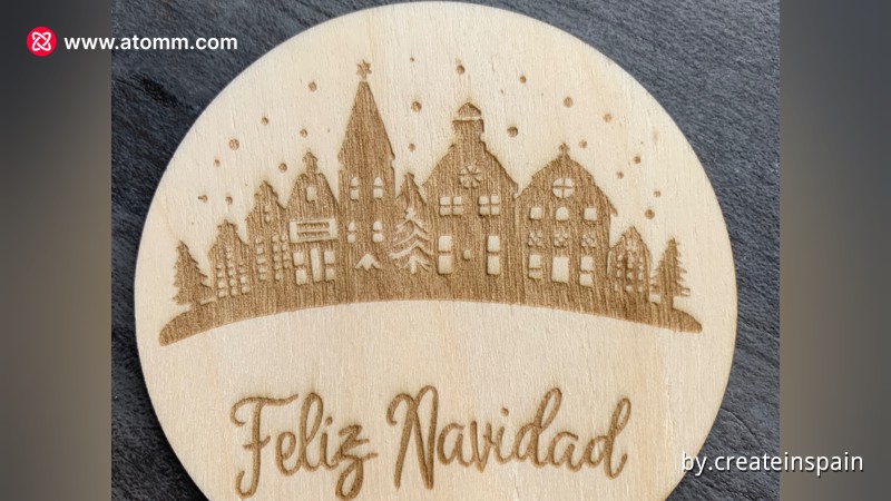 Einfaches Holz-Weihnachtsuntersetzer-Design