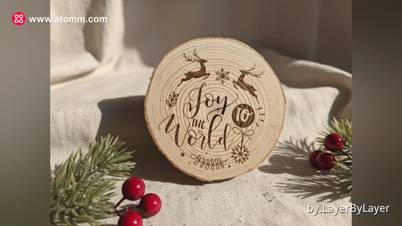 Klassisches Holz-Weihnachtsuntersetzer-Design