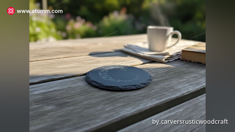This is a monogrammed slate coaster - monogram coaster design