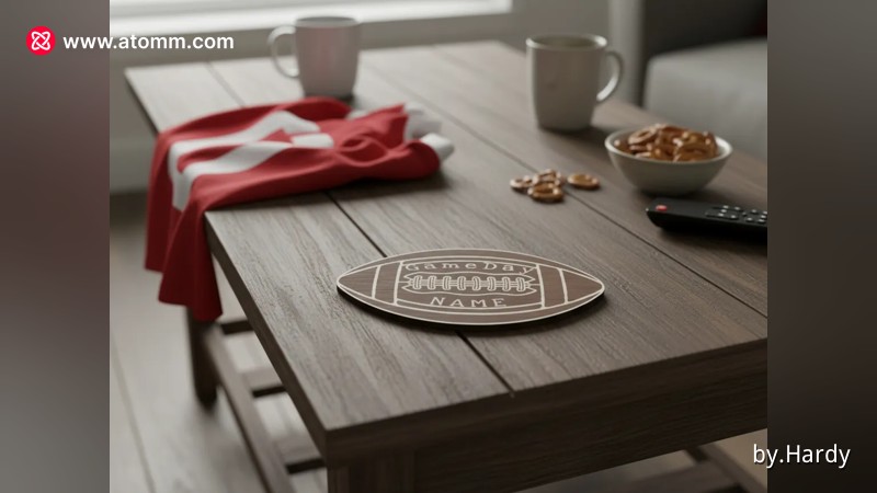 Personalized Game Day American football themed coaster