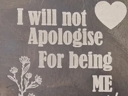'I Will Not Apologise For Being Me' Pendant dog tag pendant design