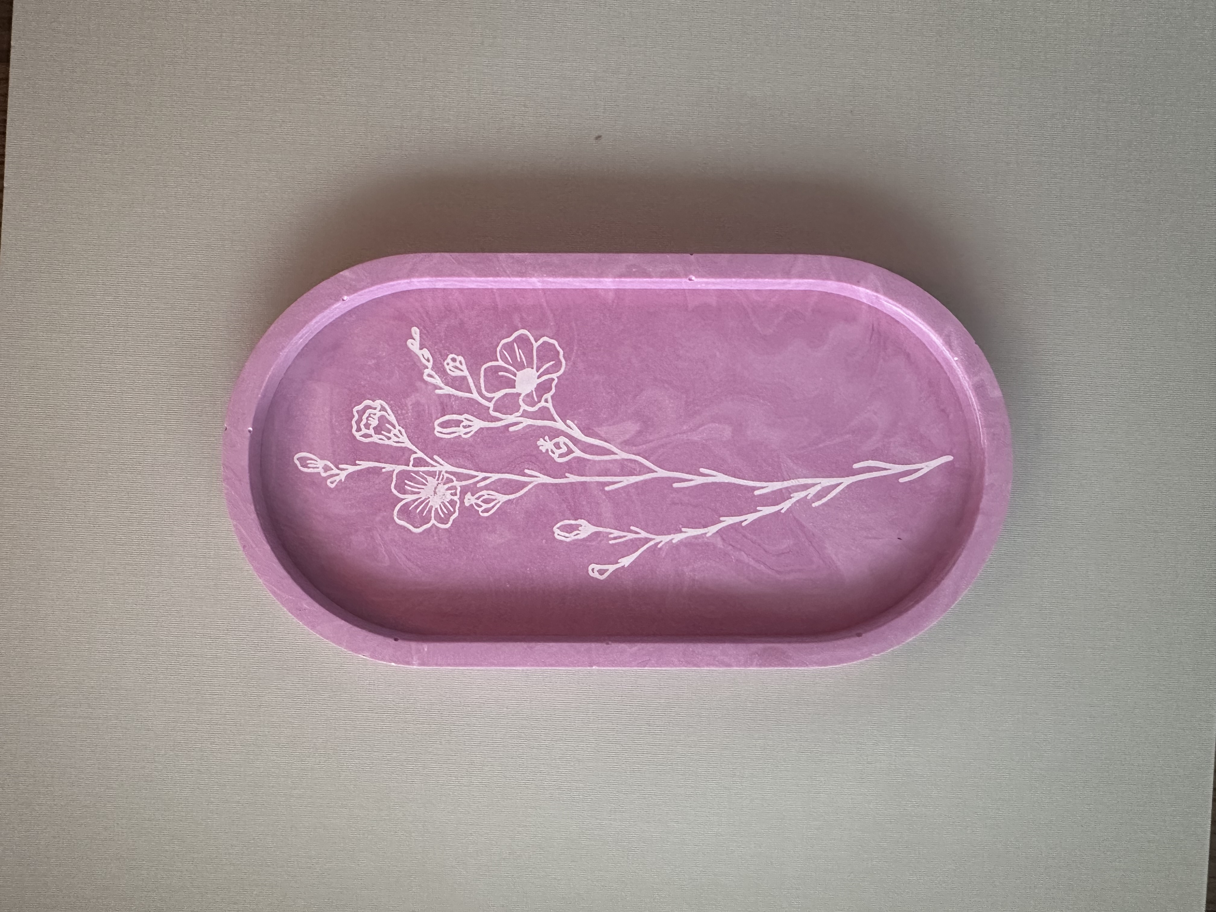 Floral Engraved Jewelry Tray birthday gift for mom idea