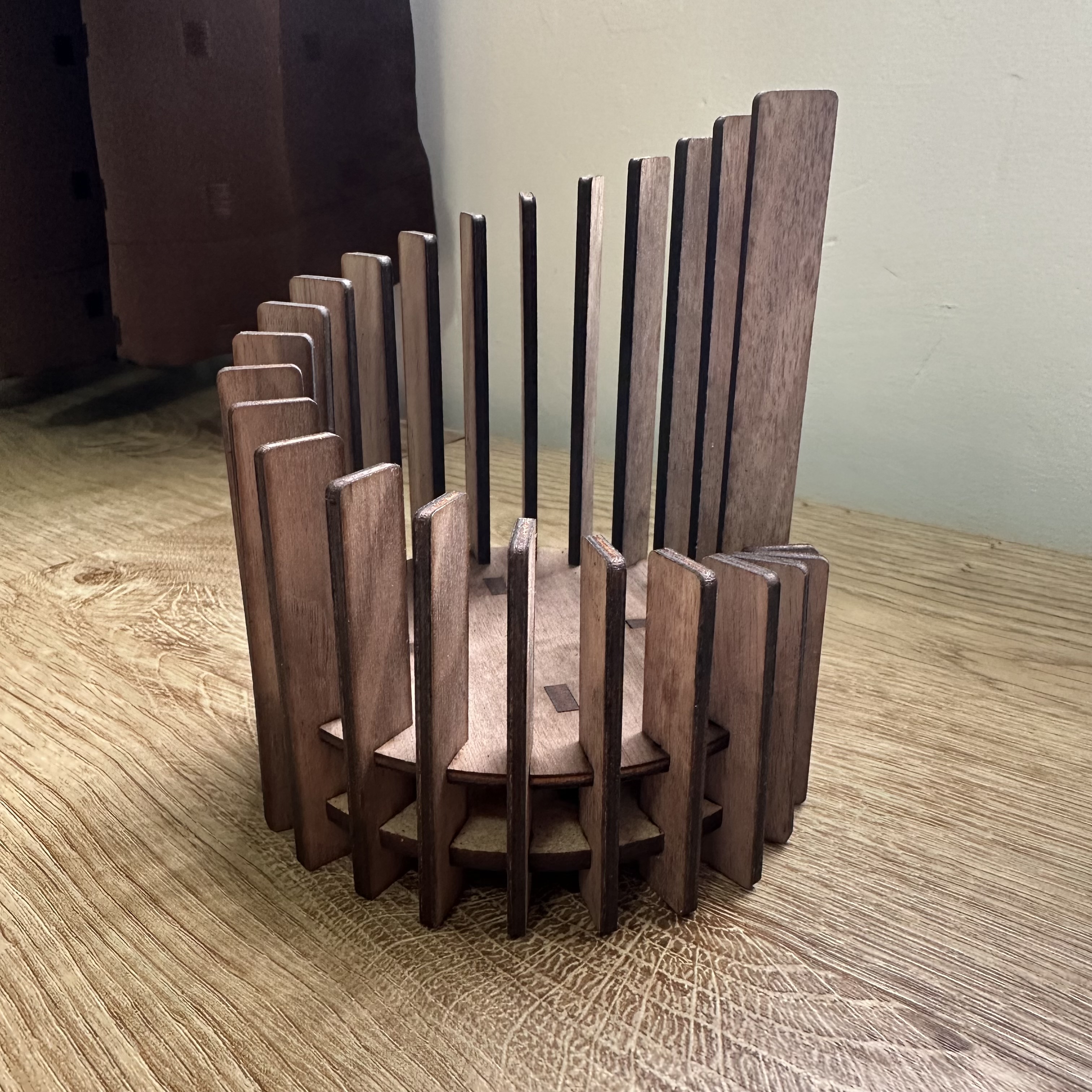 Wooden Spiral Candle Holder birthday gift for mom idea