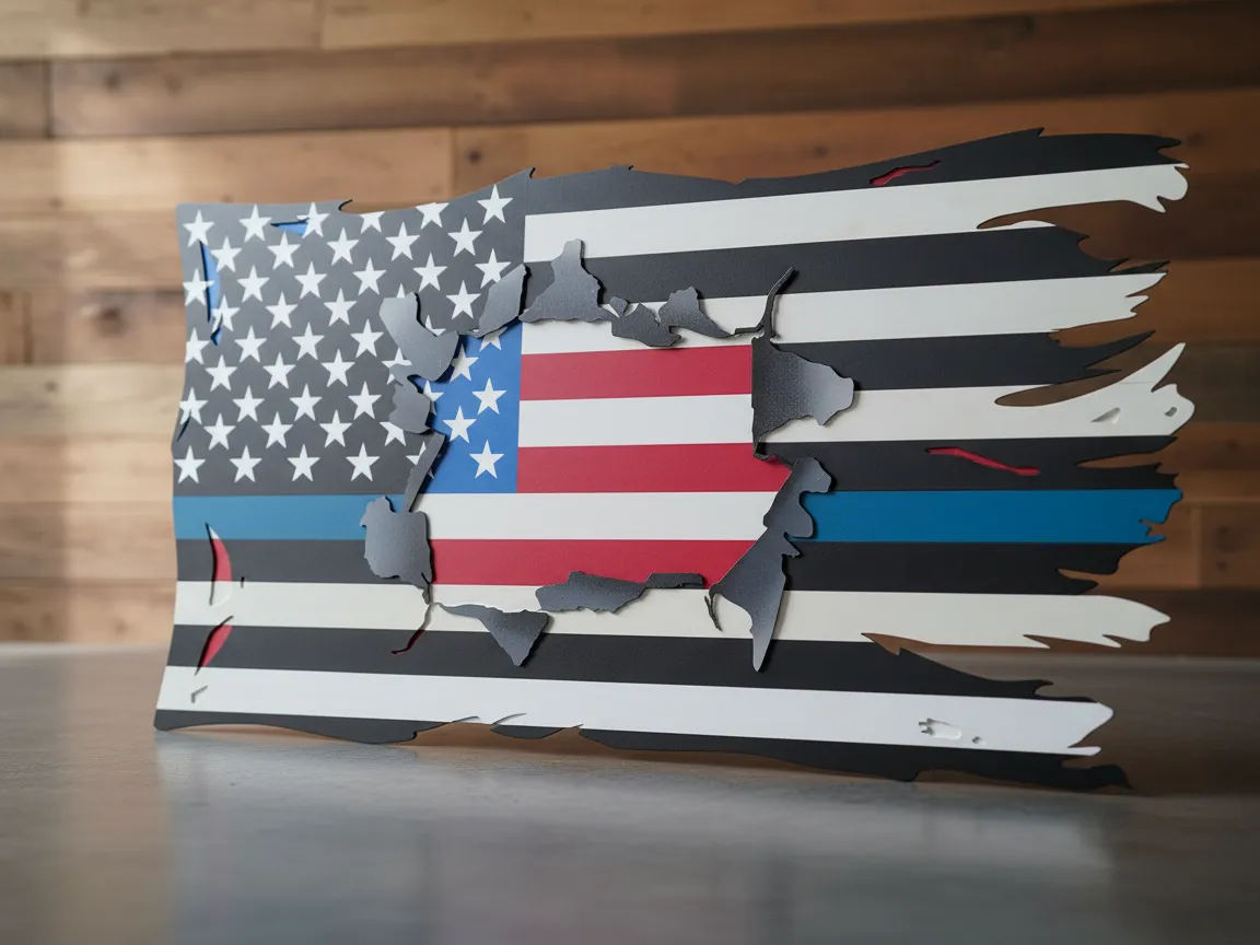blue Line American Flag — free American flag wall art project file on Atomm
