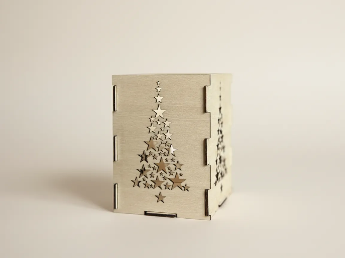 Wooden Star Tree Lantern light up Christmas tree ornament idea