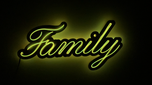 [Laser cut and engrave] Laser Cut Family Neon Style Sign Wall Decor