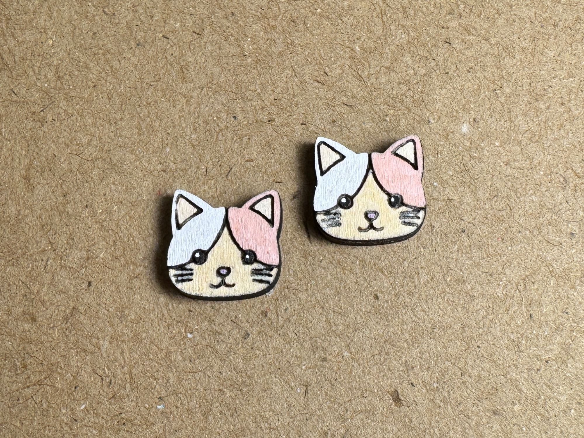 Cat Stud Earrings laser cut cat jewelry idea