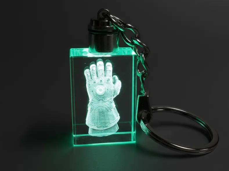 Infinity Gauntlet 3D crystal keychain gift idea