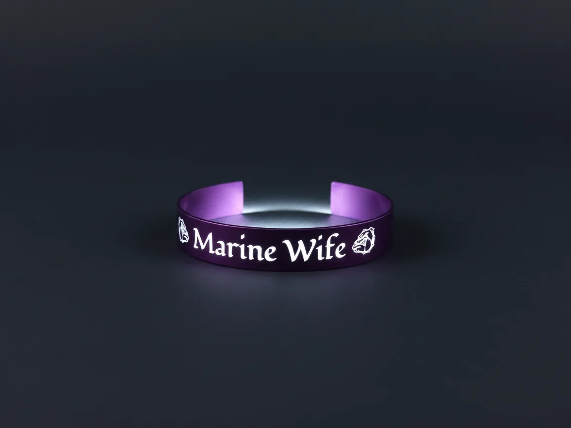 "Marine Wife" Bracelet, Laser Engraved gift for her design