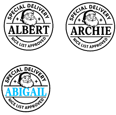 Special Delivery - Name Red 6cm Bauble.xcs