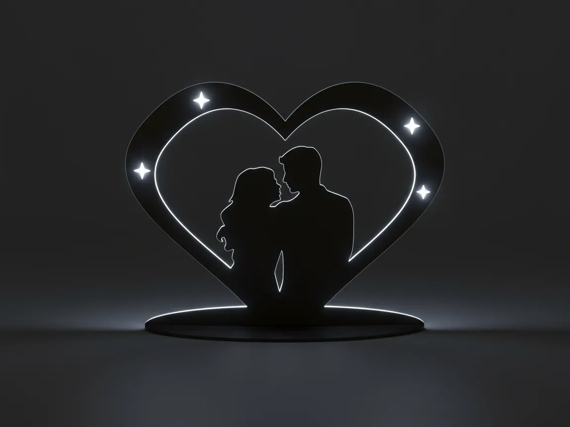Lighted Heart Silhouette Featuring a Romantic Couple | Free Files - Atomm