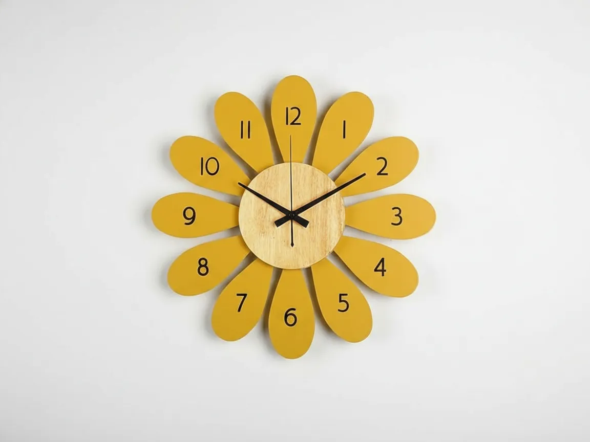 Flower Wall Clock SVG | Laser Cut Clock File | Floral Wall Decor SVG | Wooden Clock Design | CNC Laser Cut File wood clock idea